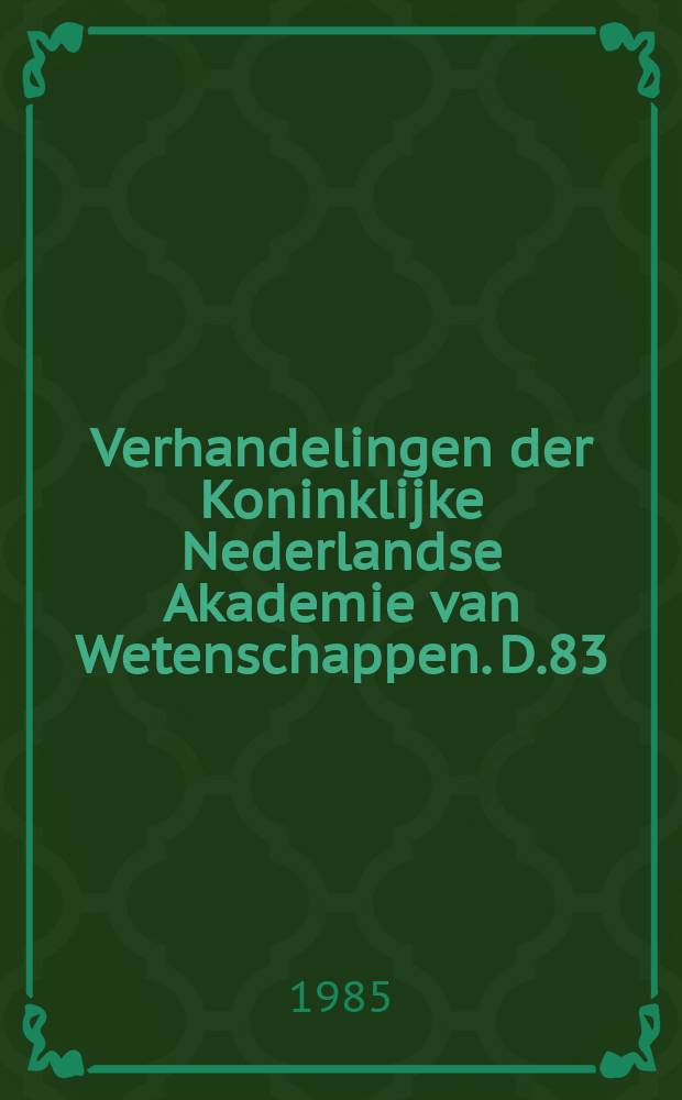 Verhandelingen der Koninklijke Nederlandse Akademie van Wetenschappen. D.83 : The systematics of the fig wasp ...