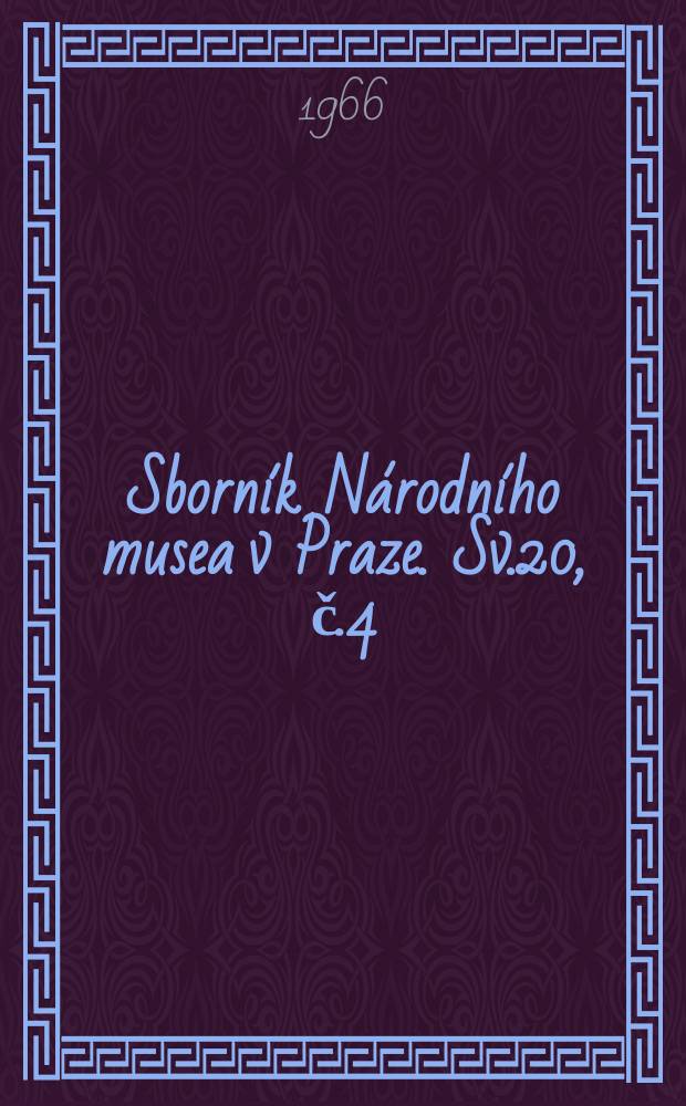 Sborník Národního musea v Praze. Sv.20, č.4 : Zápisky Karla Červeného o svatodušních bouřích v Praze roku 1848. Neznámý židovský deník z roku 1848