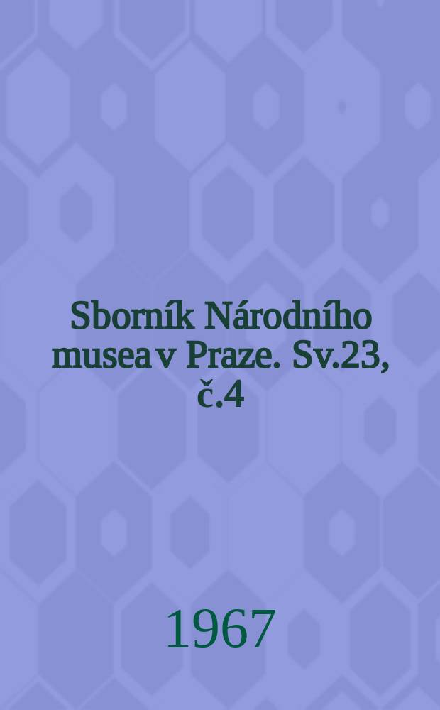 Sborník Národního musea v Praze. Sv.23, č.4 : Beitrag zur Kenntnis einiger Tschechoslowakischen Arten der Gattung Septoria Fries