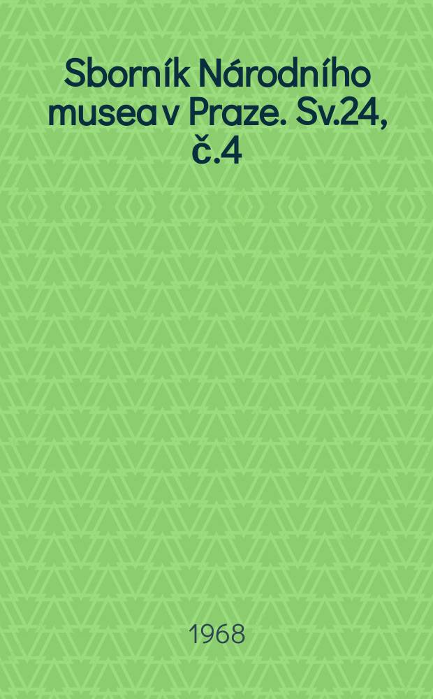 Sborn&iacute;k N&aacute;rodn&iacute;ho musea v Praze. Sv.24, č.4 : Celkov&aacute; v&aacute;ha vltav&iacute;nů