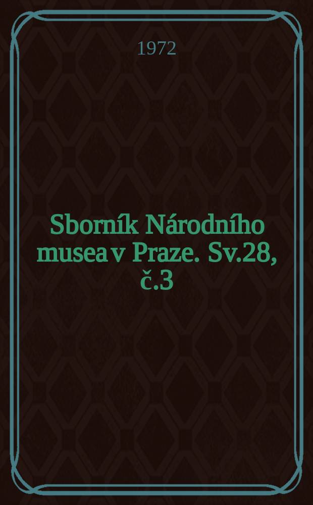 Sborník Národního musea v Praze. Sv.28, č.3/5 : Zur Taxonomie und Biostratigraphie der crotalocephaliden Trilobiten...