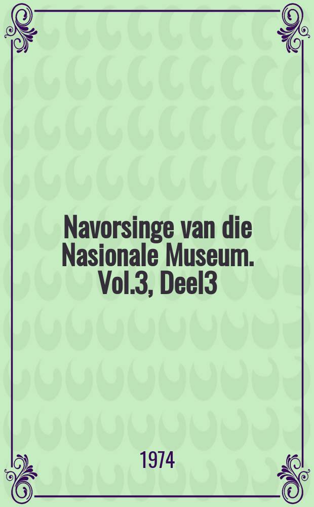 Navorsinge van die Nasionale Museum. Vol.3, Deel3 : The genus, Hydrozetes Berlese, 1902 ...