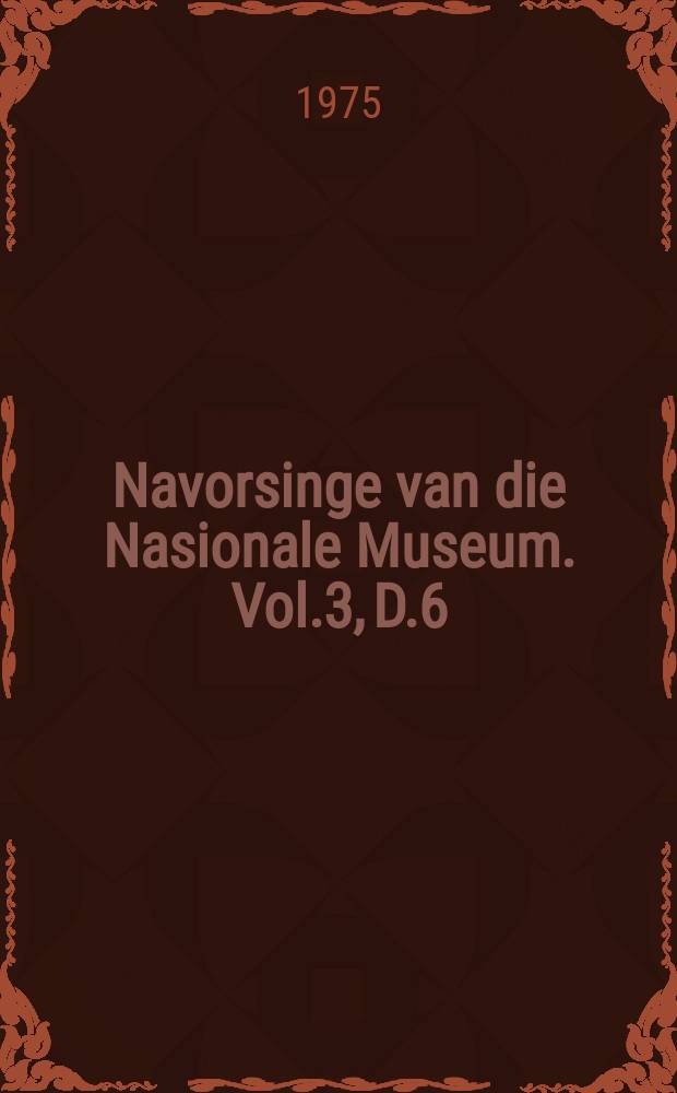 Navorsinge van die Nasionale Museum. Vol.3, D.6 : The distribution of mammals in ...