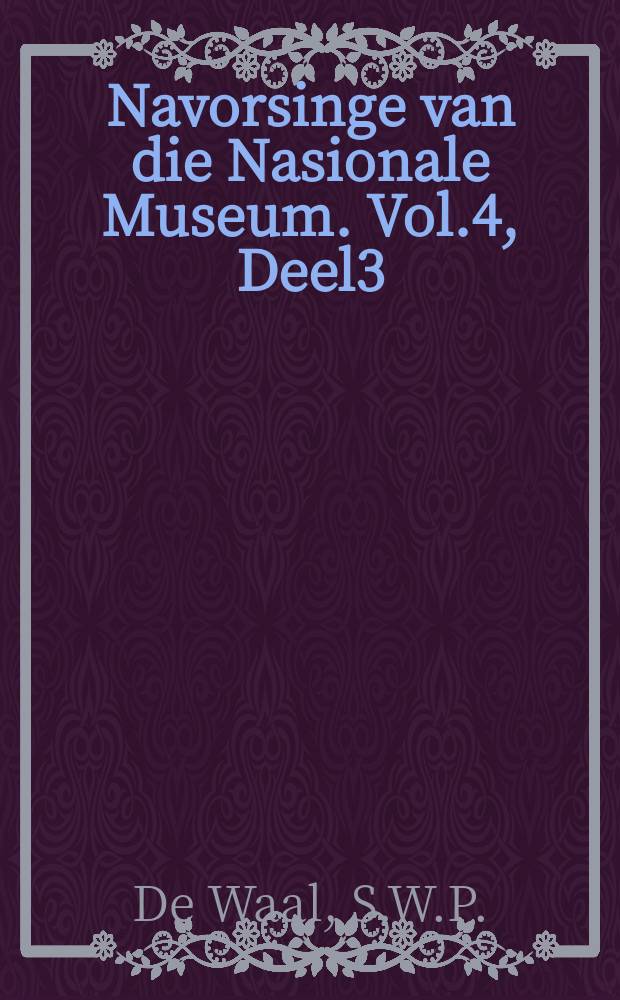 Navorsinge van die Nasionale Museum. Vol.4, Deel3 : The Testudines (Reptilia) of the Orange Free State ...