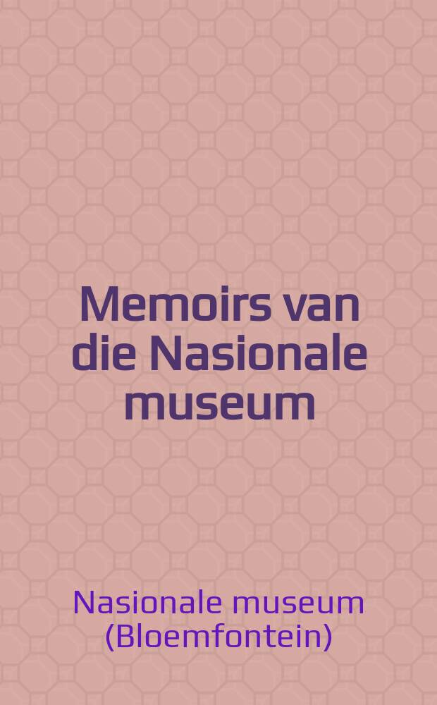 Memoirs van die Nasionale museum