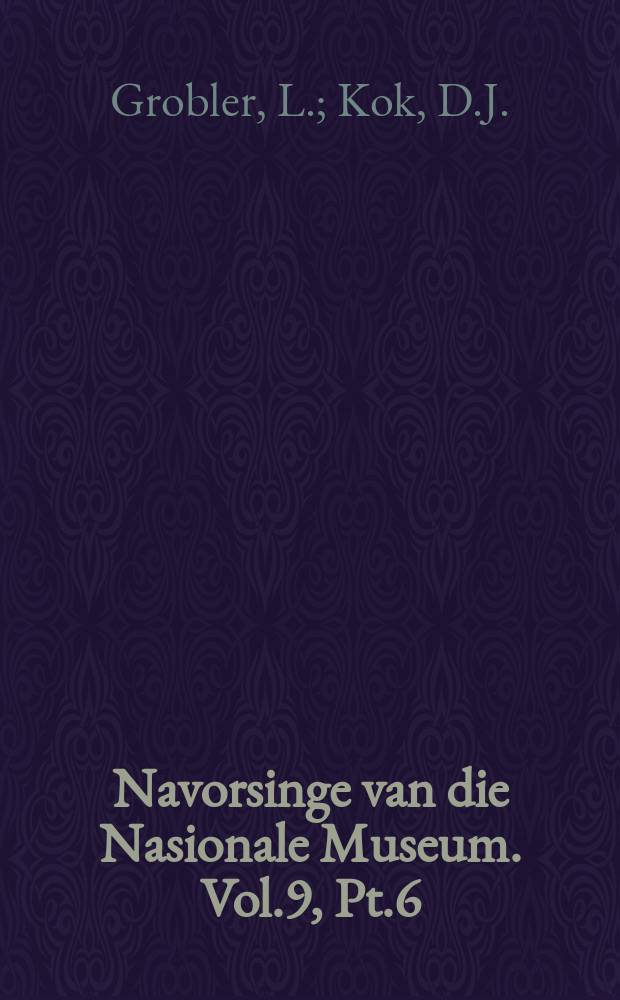 Navorsinge van die Nasionale Museum. Vol.9, Pt.6 : Species of the genus Zygoribatula ...
