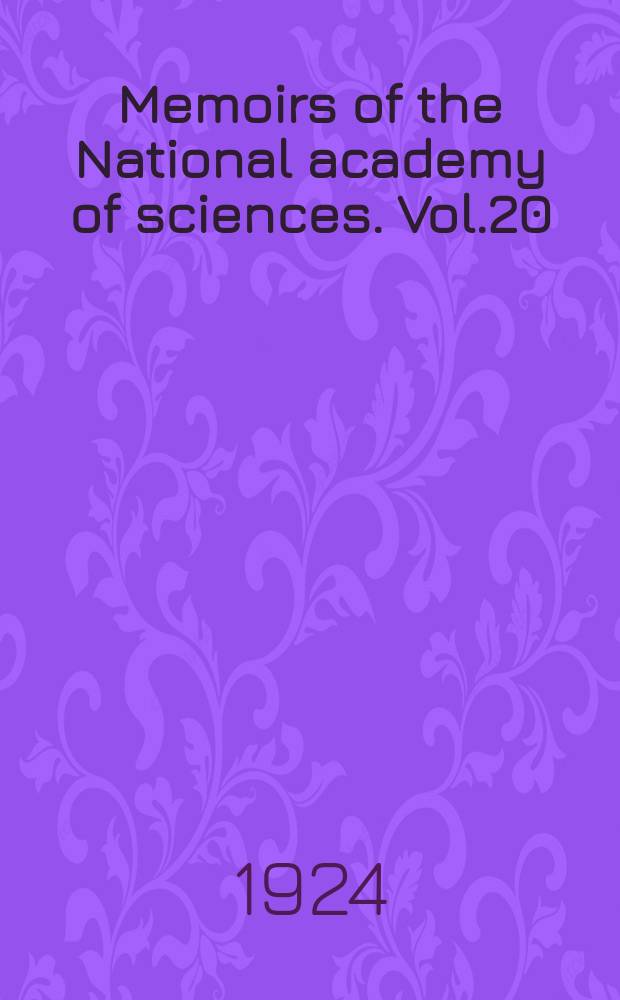 Memoirs of the National academy of sciences. Vol.20 : The American oaks