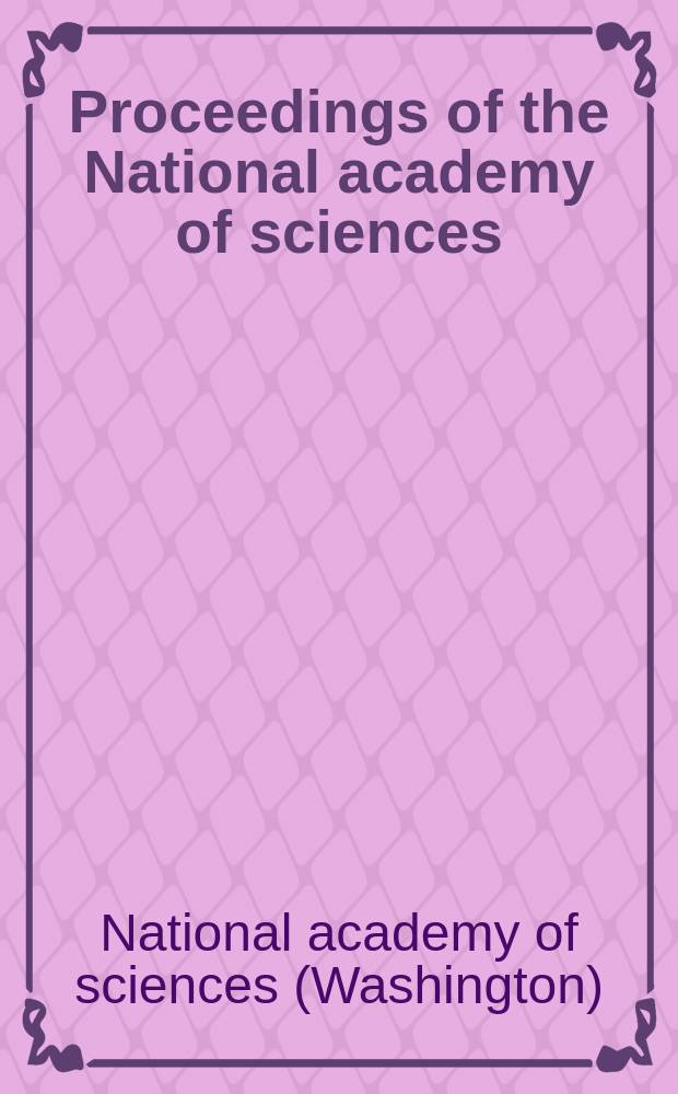 Proceedings of the National academy of sciences