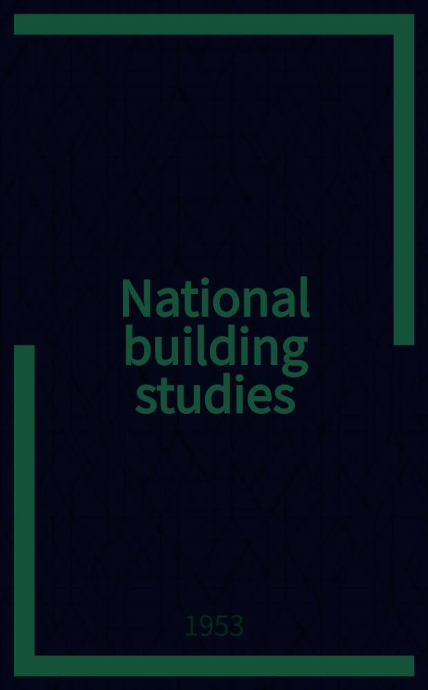 National building studies : Research paper. №18 : Investigations on buildings fires