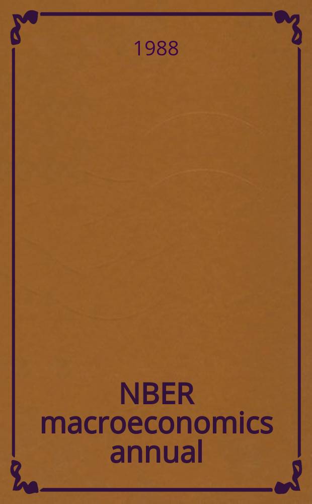 NBER macroeconomics annual