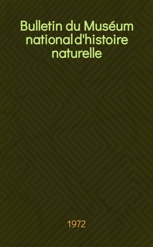 Bulletin du Muséum national d'histoire naturelle : Réunion des naturalistes du muséum. Série 3, № 68 : Sur un nouvel exemplaire d'Accalathura (Crust, Isop.) d'Afrique orientale. Les Copépodes du lac Sibayi (Natal)