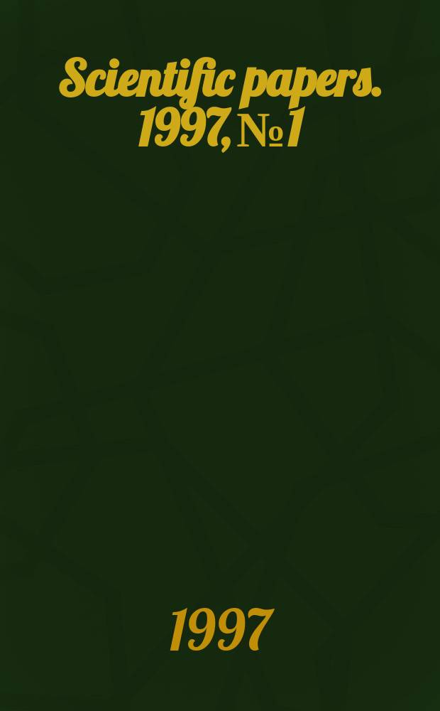 Scientific papers. 1997, №1 : Genus-group names of bees and ...