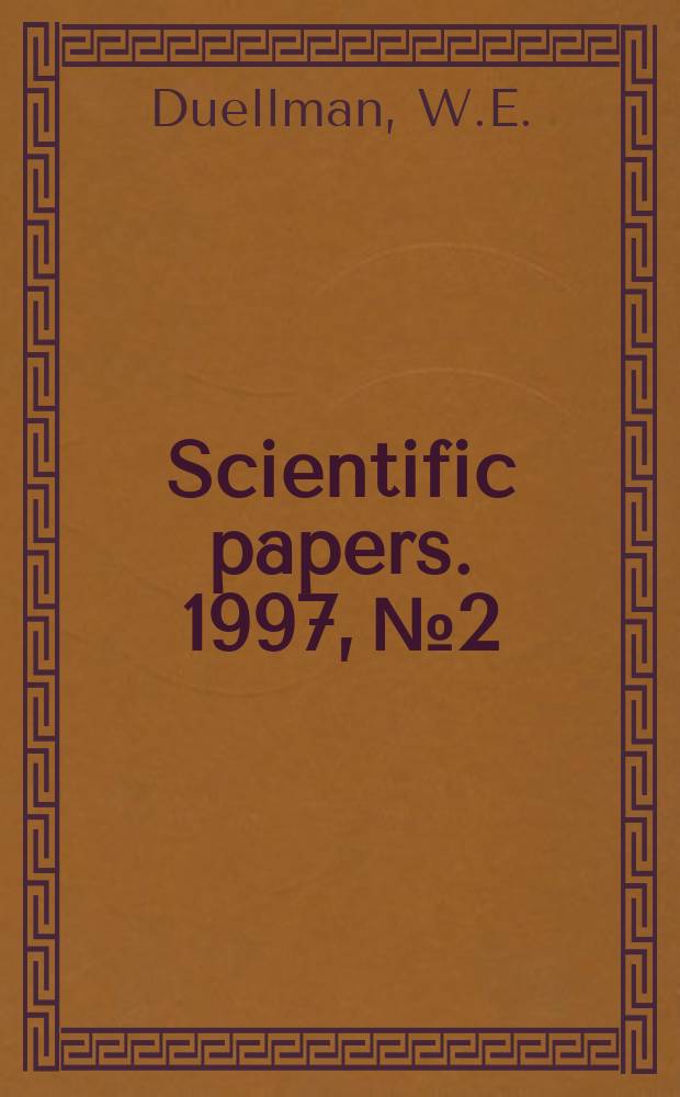 Scientific papers. 1997, №2 : Amphibians of la Escalera region ...