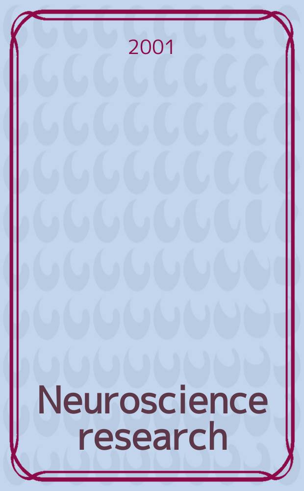 Neuroscience research : The offic. j. of the Japan neuroscience soc. Vol.41, Указатель