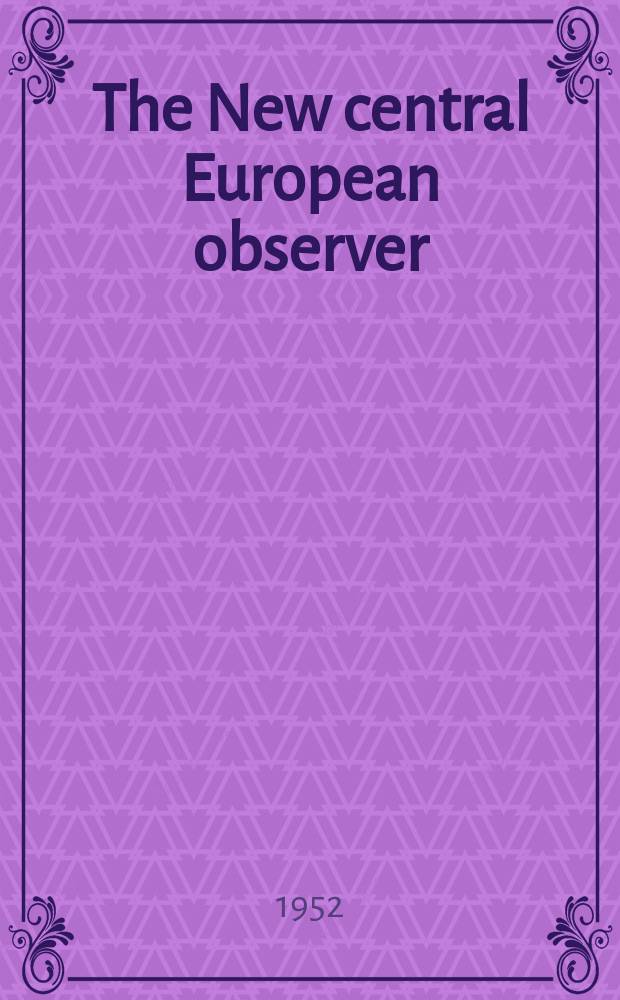 The New central European observer