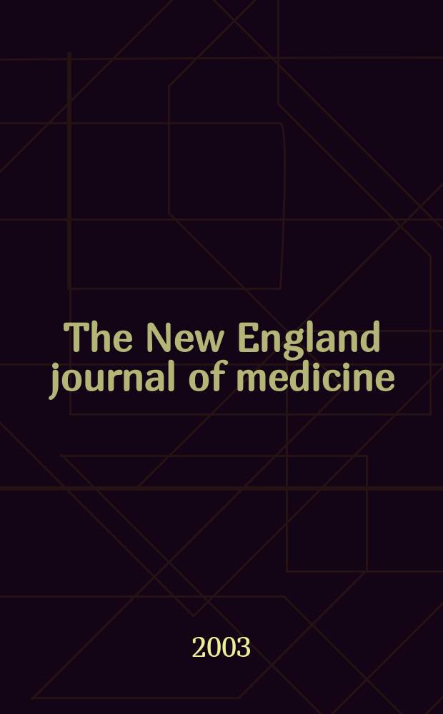 The New England journal of medicine : Formerly the Boston medical a. surgical journal. Vol.349, №20