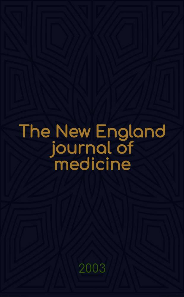 The New England journal of medicine : Formerly the Boston medical a. surgical journal. Vol.349, №21