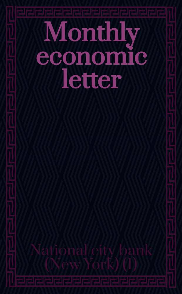 Monthly economic letter