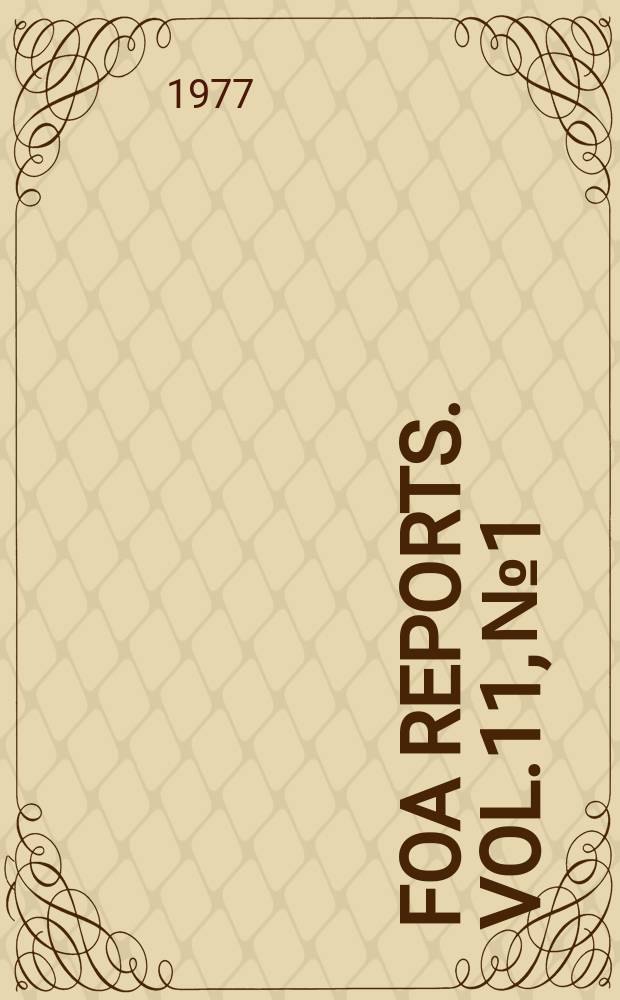 FOA reports. Vol.11, №1 : Resource allocation and cheating ...