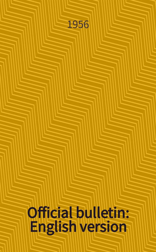 Official bulletin : English version