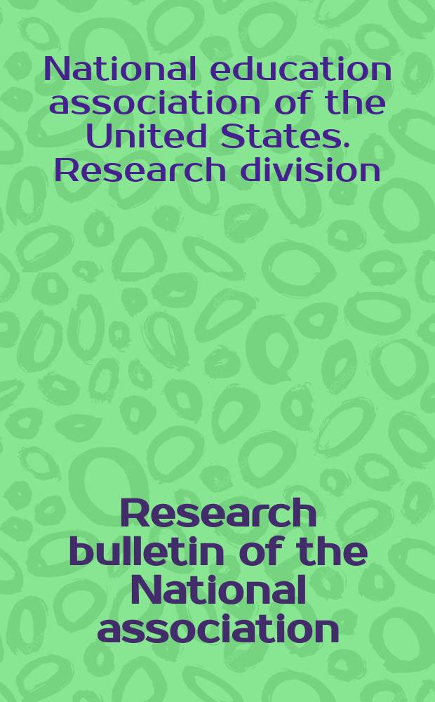 Research bulletin of the National association
