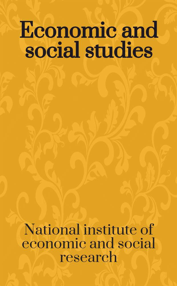 Economic and social studies