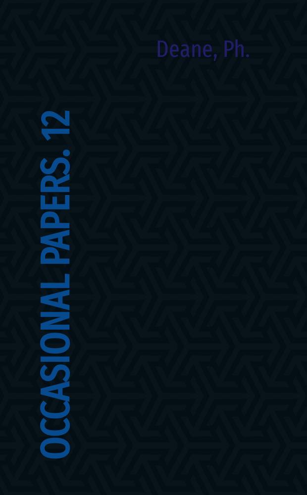 Occasional papers. 12 : The measurement of colonial national incomes an experiment
