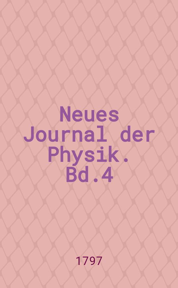 Neues Journal der Physik. Bd.4