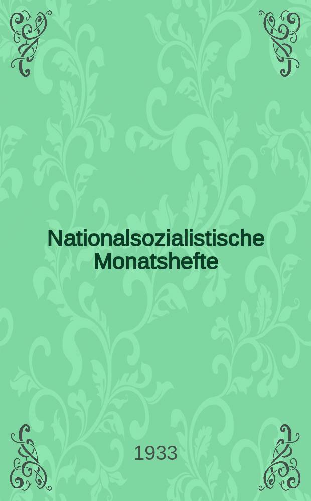 Nationalsozialistische Monatshefte : Wiss. Ztschr. der N.S.D.A.P. Jg.4 1933, H.34 : (Ein abschießendes Wort zur Judenfrage)