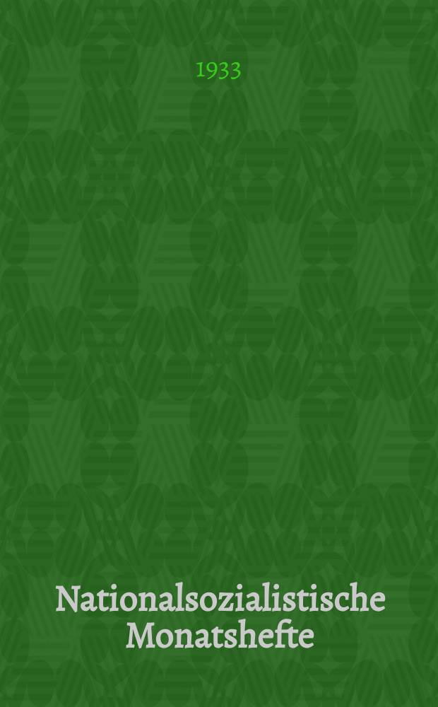 Nationalsozialistische Monatshefte : Wiss. Ztschr. der N.S.D.A.P. Jg.4 1933, H.38 : (Die Rassenfrage und das neue Reich)