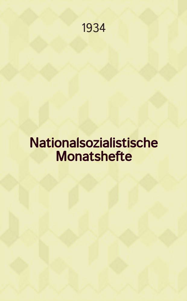 Nationalsozialistische Monatshefte : Wiss. Ztschr. der N.S.D.A.P. Jg.5 1934, H.50 : Das neue Deutschland und die Leibesübungen