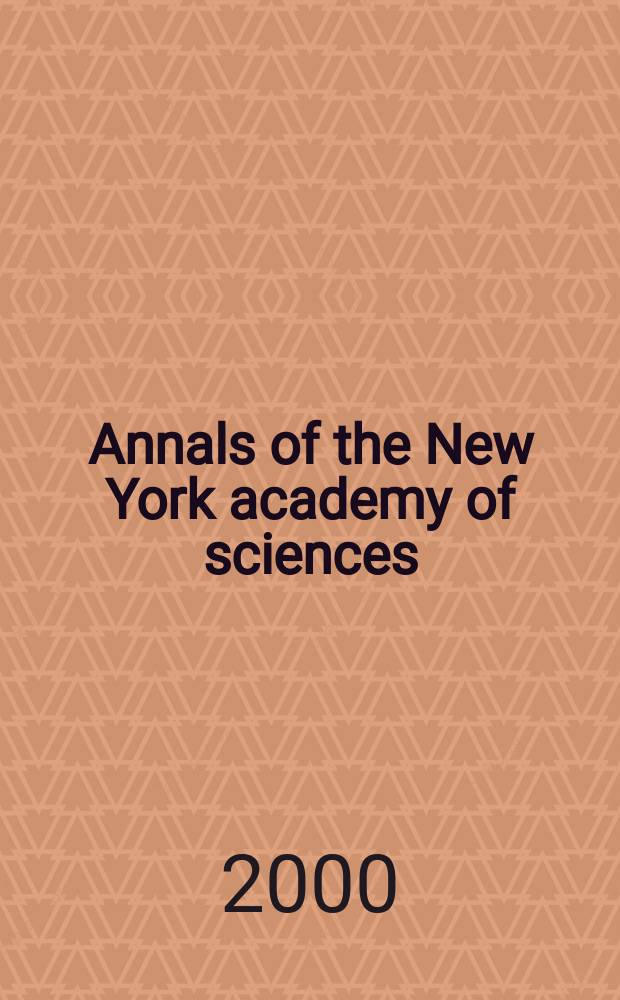 Annals of the New York academy of sciences : Late Lyceum of natural history. Vol.905 : Lysophospholipids and eicosanoids in biology and pathophysiology