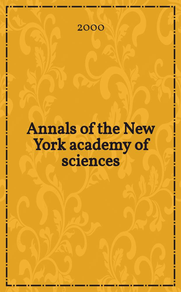 Annals of the New York academy of sciences : Late Lyceum of natural history. Vol.926 : Mechanisms of cell death