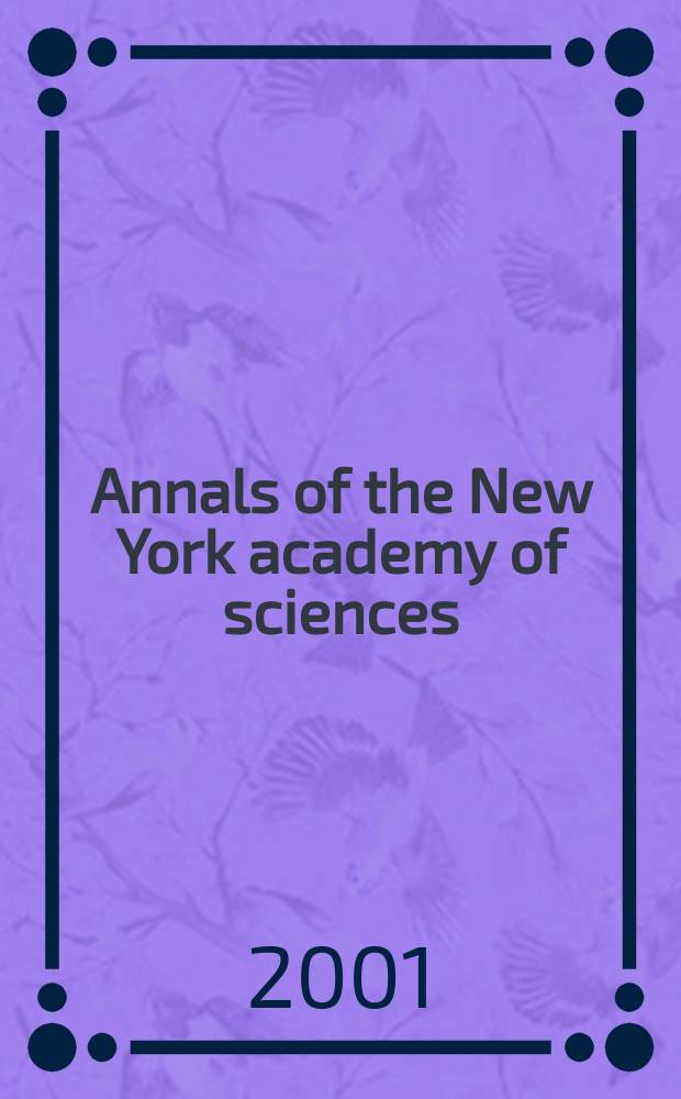 Annals of the New York academy of sciences : Late Lyceum of natural history. Vol.931 : Adult attention deficit disorder