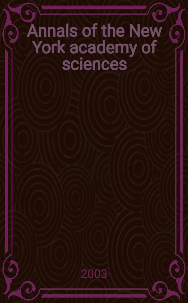 Annals of the New York academy of sciences : Late Lyceum of natural history. Vol.990 : Rickettsiology