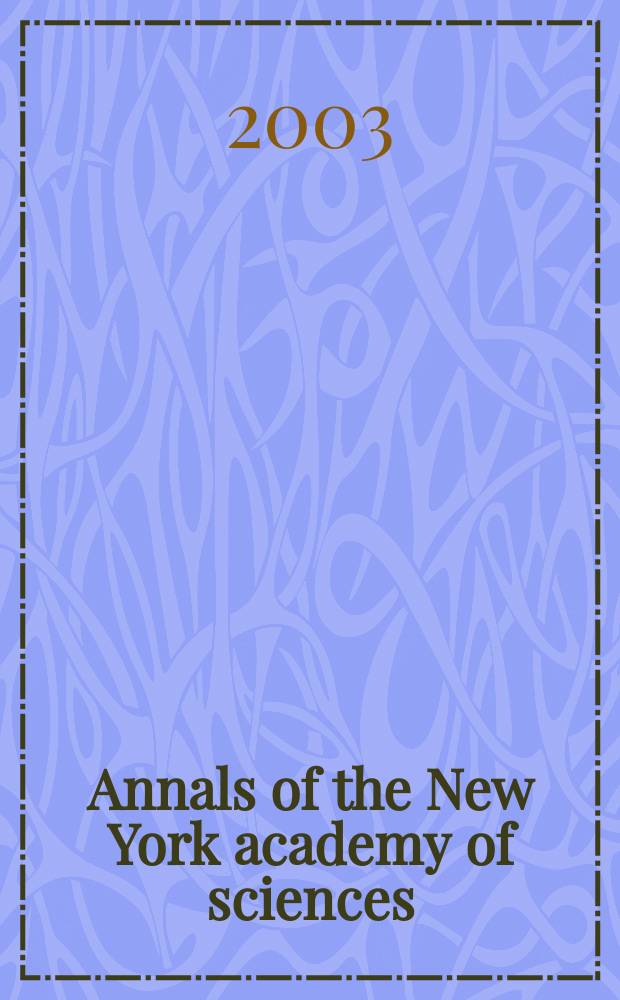 Annals of the New York academy of sciences : Late Lyceum of natural history. Vol.1005 : Immunology of diabetes