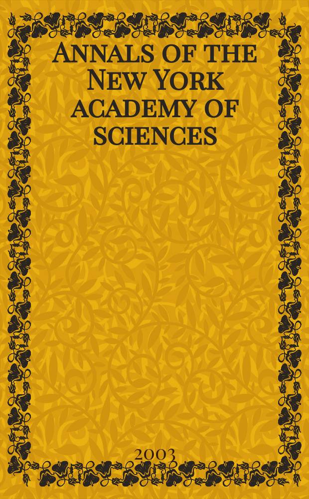 Annals of the New York academy of sciences : Late Lyceum of natural history. Vol.1006 : Molecular electronics