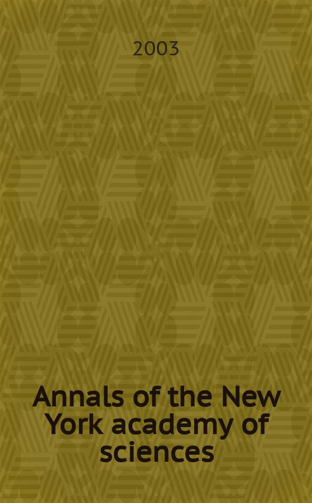 Annals of the New York academy of sciences : Late Lyceum of natural history. Vol.1007 : Steroids and the nervous system