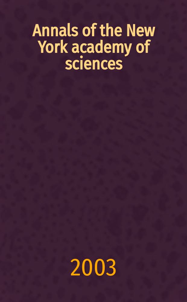 Annals of the New York academy of sciences : Late Lyceum of natural history. Vol.1009 : Agmatine and imidazolines