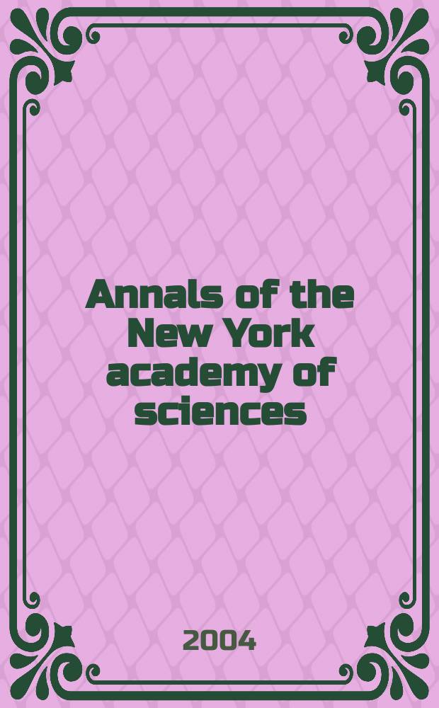 Annals of the New York academy of sciences : Late Lyceum of natural history. Vol.1026 : Impact of ecological changes on tropical animal health and disease control