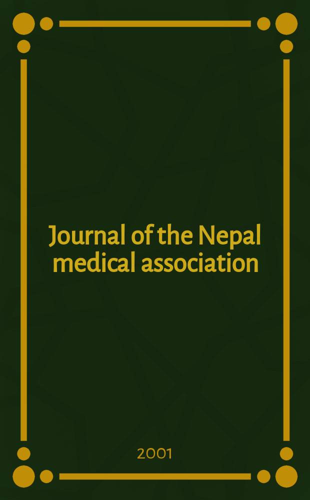 Journal of the Nepal medical association : A scientific publication. Vol.40, №139