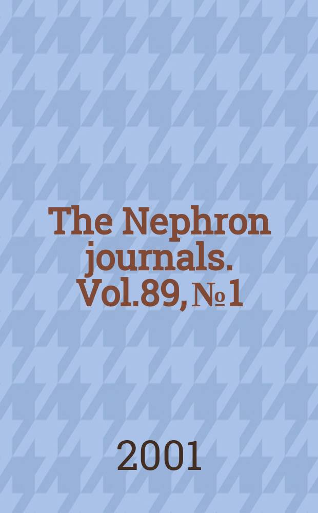 The Nephron journals. Vol.89, №1