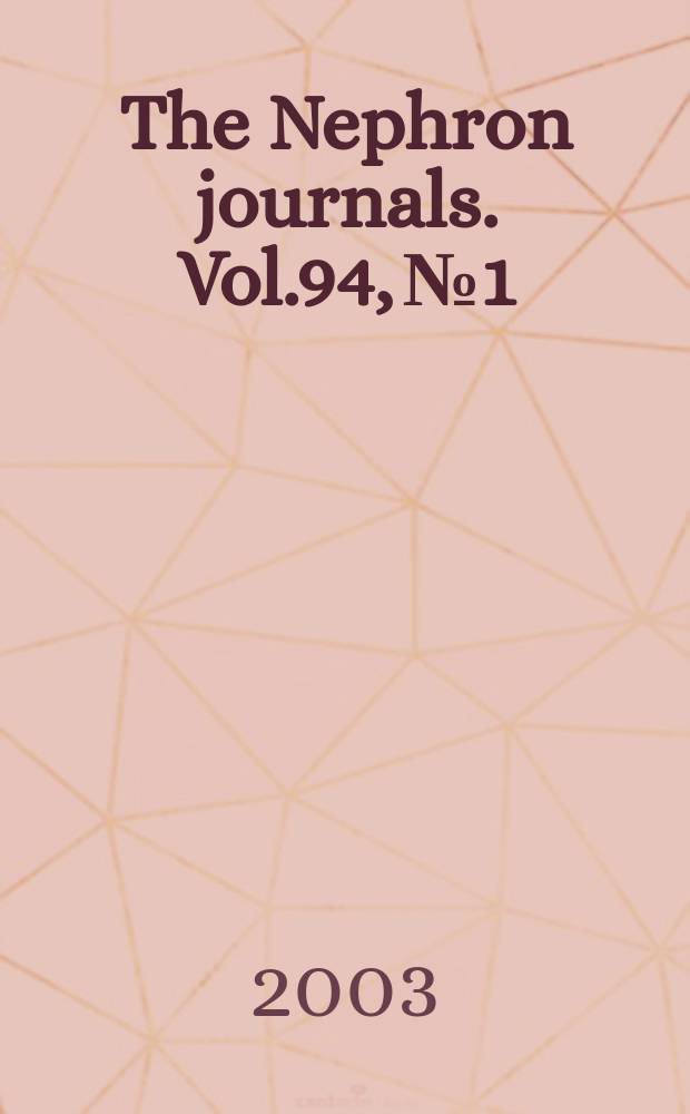 The Nephron journals. Vol.94, №1