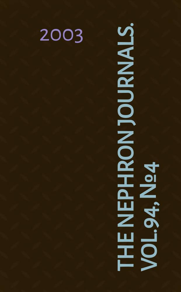 The Nephron journals. Vol.94, №4