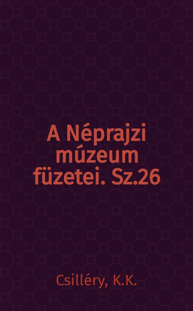 A Néprajzi múzeum füzetei. Sz.26 : Újabb adalék a talpas bölcső eredetéhez