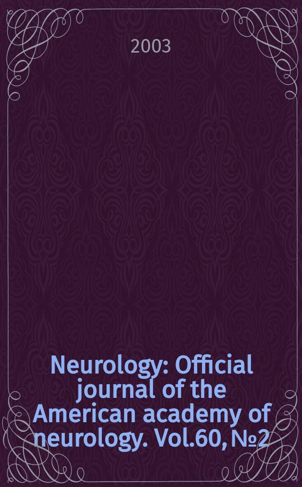 Neurology : Official journal of the American academy of neurology. Vol.60, №2