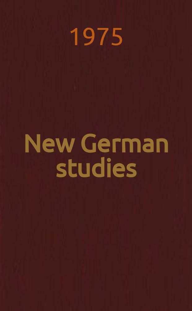 New German studies