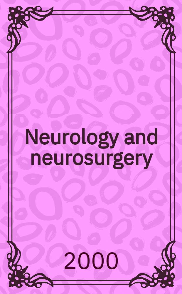 Neurology and neurosurgery : Section VIII A [of] Excerpta medica. Vol.126, №4