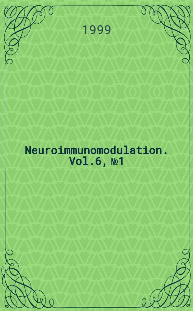 Neuroimmunomodulation. Vol.6, №1/2 : Neuroendocrine control of the thymus