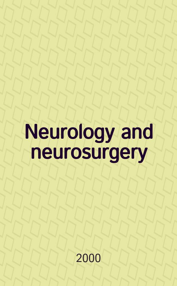 Neurology and neurosurgery : Section VIII A [of] Excerpta medica. Vol.127, №3